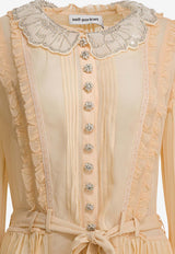 Pleated Georgette Mini Dress