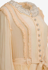 Pleated Georgette Mini Dress