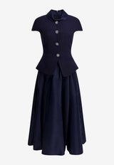 Taffeta Bouclé Midi Dress