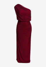 Draped Midi Dress with Rhinestones