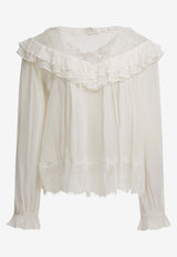 Georgette Lace Long-Sleeved Blouse