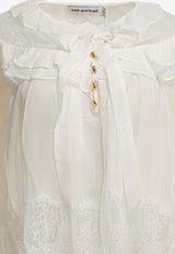 Georgette Lace Long-Sleeved Blouse