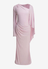 Maxi Draped Dress with Cape