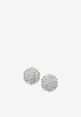 Crystal-Embellished Floral Earrings