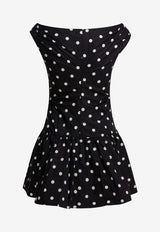Polka Dot Flared Midi Dress