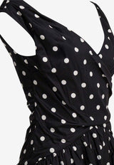 Polka Dot Flared Midi Dress
