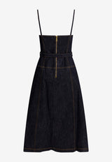 Denim Flared Midi Dress