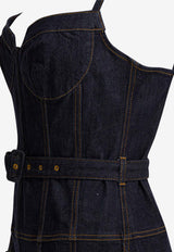 Denim Flared Midi Dress