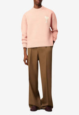 AMI PARIS Ami De Coeur Intarsia Wool Sweater Pink UKS836KN0135_6807