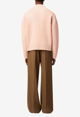 AMI PARIS Ami De Coeur Intarsia Wool Sweater Pink UKS836KN0135_6807