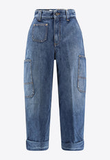 Givenchy Washed Straight-Leg Jeans Blue