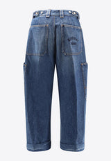 Givenchy Washed Straight-Leg Jeans Blue