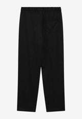 Drawstring Wool-Blend Pants
