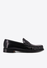 Logo-Plaque Leather Loafers