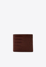 Bi-Fold Crocodile-Print Wallet