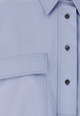 Brunello Cucinelli Logo-Embroidered Buttoned Shirt Blue MH772NA905C172_Blue_40000084