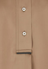 Brunello Cucinelli Logo-Embroidered Buttoned Shirt Brown M0C59RA915C9237_PRALINES_40000226