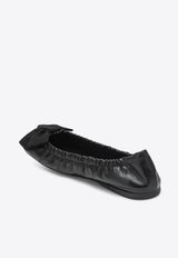 Bow-Embellished Ballet Flats