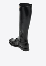 Leather Knee-Length Boots