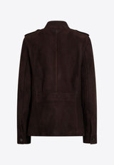 Suede Buttoned Jacket