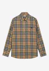 Check-Pattern Long-Sleeved Shirt