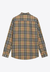 Check-Pattern Long-Sleeved Shirt