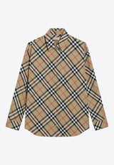 Check-Pattern Long-Sleeved Shirt