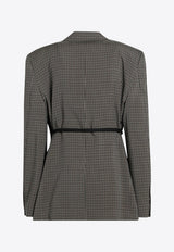 Checked Single-Breasted Blazer