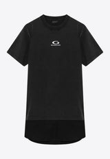 Logo-Printed Crewneck Dress