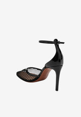 Alaïa 90 Leather Fishnet Pumps Black AA3E049TK007LE/R_ALAIA-999
