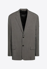 Gingham Single-Breasted Blazer