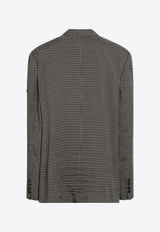 Gingham Single-Breasted Blazer