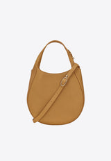 Longchamp Small Le Foulonné Leather Hobo Bag Brown 10328021/R_LONG-894