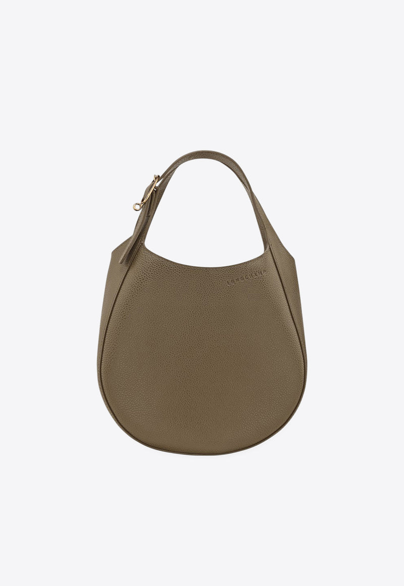 Longchamp Small Le Foulonné Leather Hobo Bag Green 10328021/R_LONG-M17