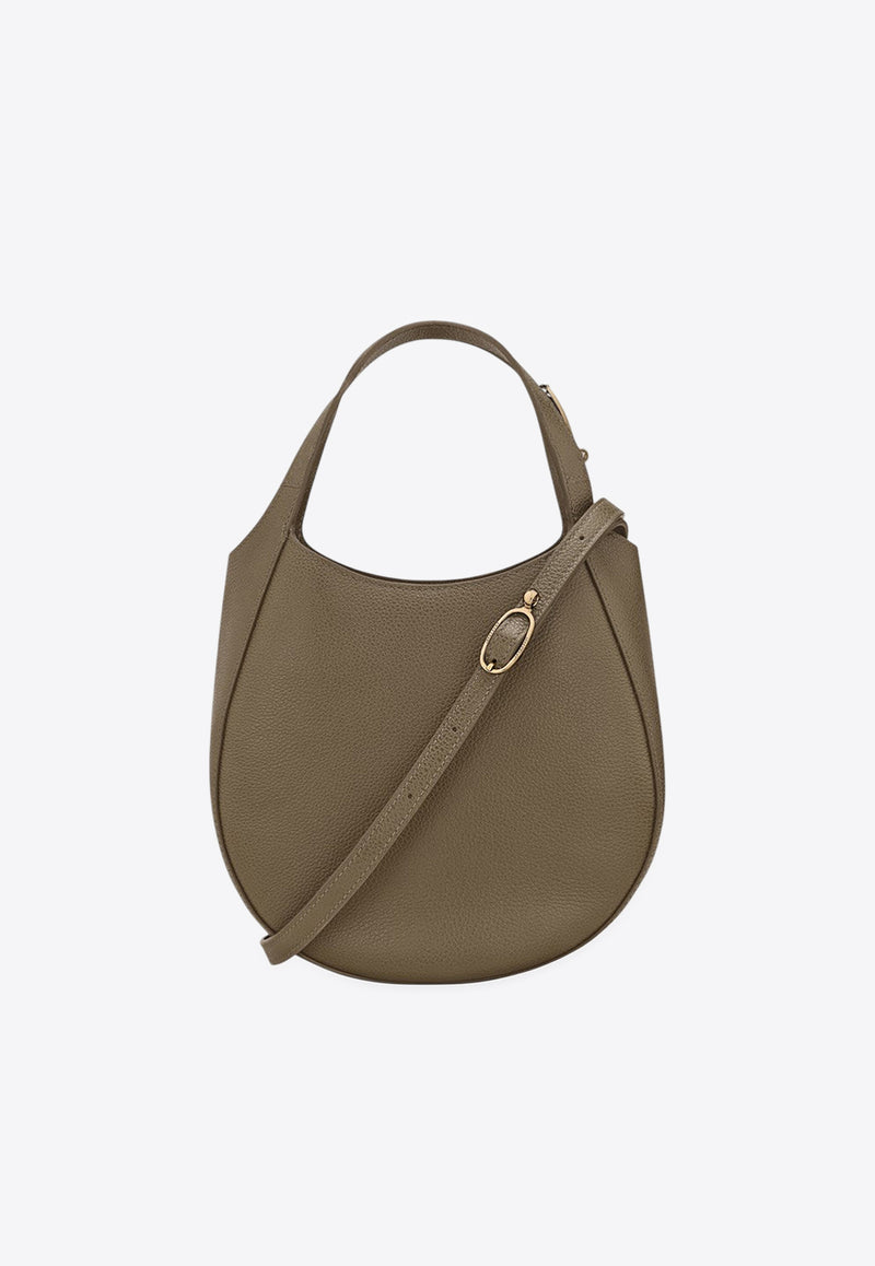 Longchamp Small Le Foulonné Leather Hobo Bag Green 10328021/R_LONG-M17