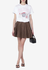 Gingham Flared Mini Skirt
