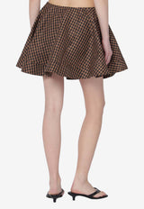 Gingham Flared Mini Skirt