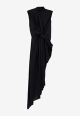 Balenciaga Asymmetrical Midi Dress Black 857338TRV971000_Black_44824468