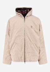 Balenciaga Logo Embroidered Zip-Up Jacket Beige 865916TTP109710_Beige_44824351