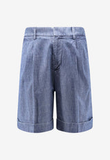 Valentino Denim Bermuda Shorts Blue 8V3DD14BAL4558_Medium blue denim_42176784