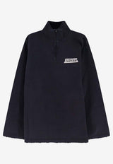 Balenciaga Masking Tape Logo Distressed Faded Sweatshirt Black 850438TTVL71041_FADED WASHED BLACK_44824481