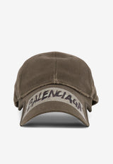 Balenciaga Masking Tape Logo Distressed Baseball Cap Khaki 858087410B22840_KHAKI_44824411