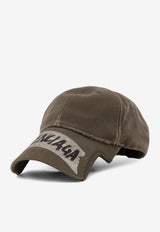 Balenciaga Masking Tape Logo Distressed Baseball Cap Khaki 858087410B22840_KHAKI_44824411