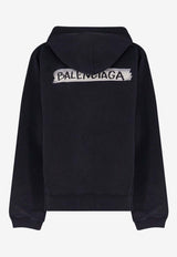 Balenciaga Masking Tape Logo Zip-Up Sweatshirt Black 850338TTVL71041_FADED WASHED BLACK_44824449