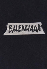 Balenciaga Masking Tape Logo Zip-Up Sweatshirt Black 850338TTVL71041_FADED WASHED BLACK_44824449