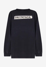 Balenciaga Masking Tape Logo Faded Sweatshirt Black 850404TTVL61041_FADED WASHED BLACK_44824520