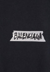 Balenciaga Masking Tape Logo Faded Sweatshirt Black 850404TTVL61041_FADED WASHED BLACK_44824520
