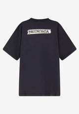 Balenciaga Masking Tape Logo Faded T-shirt Black 764235TTVL61041_FADED WASHED BLACK_44824336