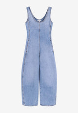 Alaïa Curved Paneled Denim Playsuit Blue AA9U0046D015CA21_CLOUDY BLUE_48013866