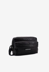 Balenciaga Logo Print Leather Camera Bag Black 8455921VG871000_Black_48028983